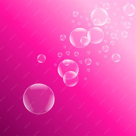 Premium Vector | Soap bubbles on pink background