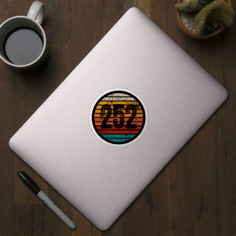 Distressed Vintage Sunset 252 Area Code - 252 Area Code - Sticker ...