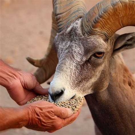 Premium AI Image | Feeding Desert Bighorn Sheep