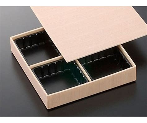 折箱 新WD松花堂4仕切小杉のせ蓋付90 90枚 159509 - as kitchen（アズキッチン）