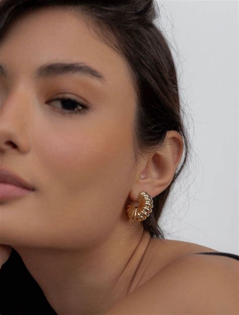 Solid Gold Hoop Earrings, Thick Gold Hoop Earrings, Any Occasion ...