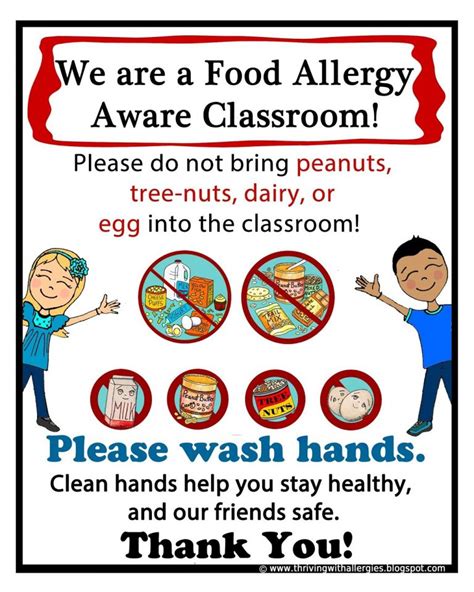 Thriving With Allergies: Food Allergy Alert Daycare/school Handouts - Printable Peanut Free ...