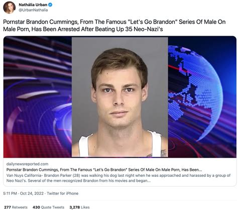 ‘Pornstar Brandon Cummings … Arrested After Beating Up 35 Neo-Nazi’s