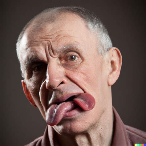 "An old man with two tongues, studio photo" : r/dalle2