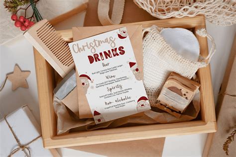 Christmas Drink Menu, Holiday Party Drink Menu, Printable Xmas Bar Sign