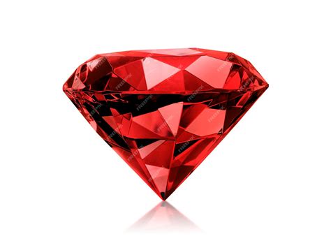 Premium Photo | Diamond Red on white background
