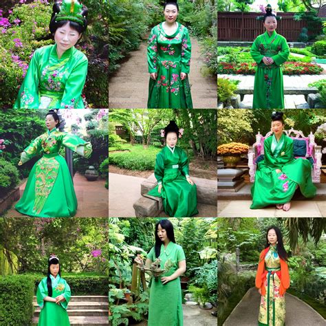 a photo of an East Asian Princess wearing a Green | Stable Diffusion