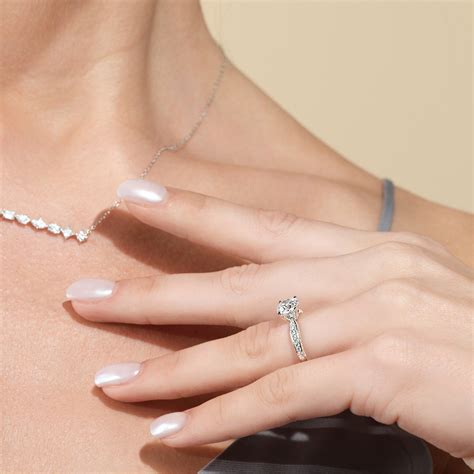 Aura Hidden Accent Pinched Shank Engagement Ring – With Clarity