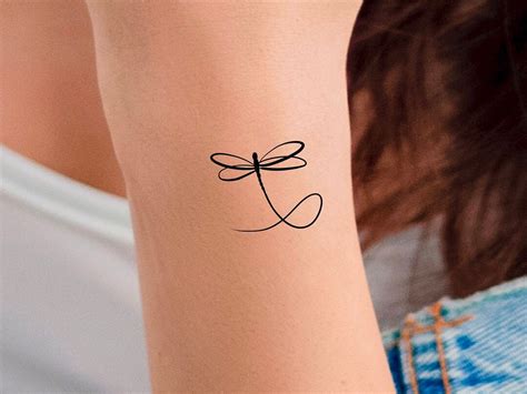 Dragonfly Line Temporary Tattoo - Etsy