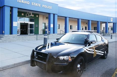 Idaho State Police 2010 Dodge Charger Pursuit vehicle pictured in front of ISP office ...