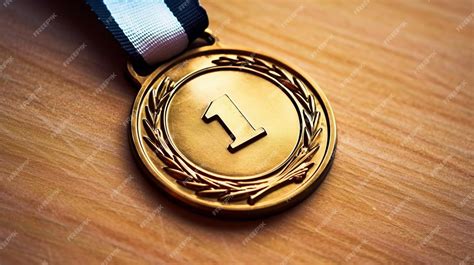 Premium AI Image | Gold medal with number 1 Generative AI