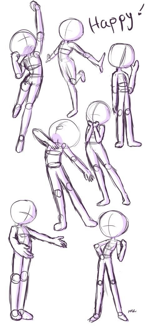 Quick reference page for happy/friendly standing poses! This pin can be