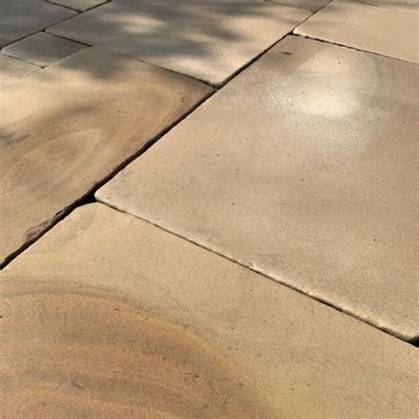 reclaimed cathedral grade calibrated buff yorkstone paving slabs ea