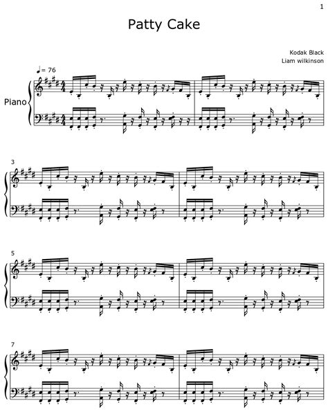 Patty Cake - Sheet music for Piano