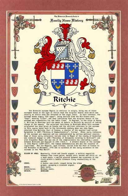 Ritchie Surname History & Family Crest