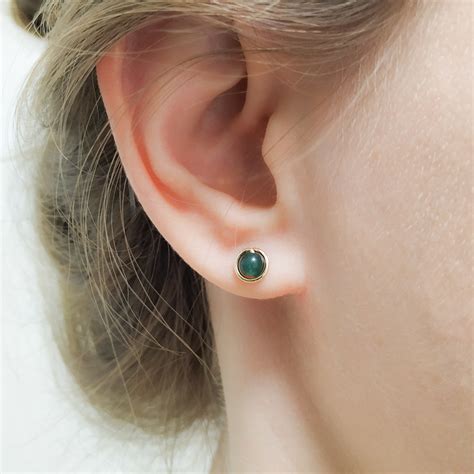 Emerald Earrings Emerald Studs Earrings Natural Emerald - Etsy