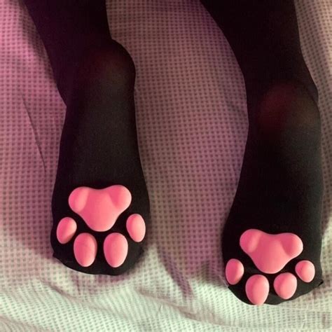 Cute Women Cat Paw Socks Thigh High Silicone Cat Paw Pad - Etsy