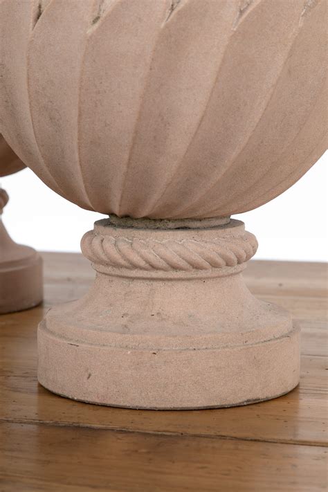 Pair of carved stone urns |20th century| Pointers Antiques