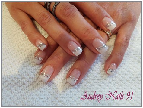 French blanche de biais + fil d'argent +gel scintillant argent - Les ...
