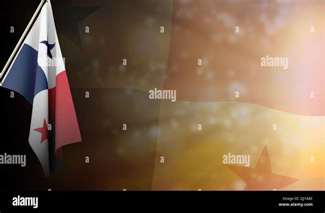 Panama flag with shiny flag backgorund. use for national day and ...