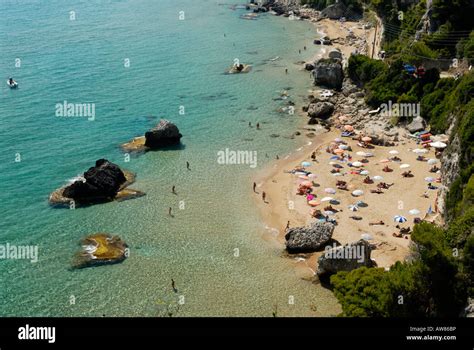 Mirtiotissa beach (west coast), Corfu island, Greece Stock Photo - Alamy