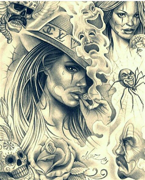 Pin de Big Burg em Chicano Arte | Desenhos mexicanos