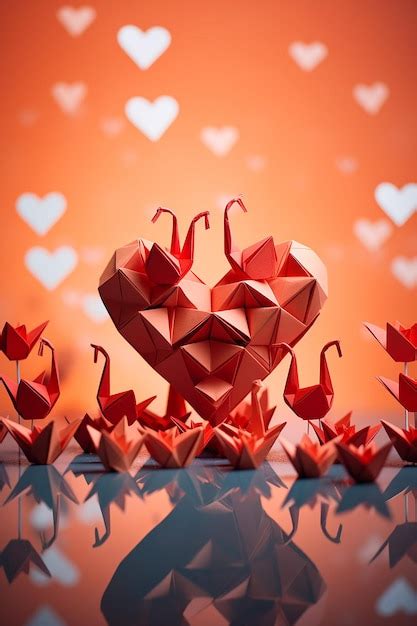Premium AI Image | valentine day concept origami