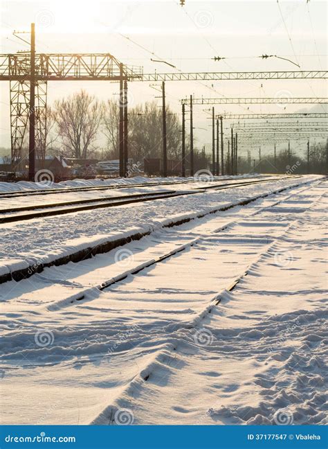 Railway junction station stock image. Image of sunset - 37177547
