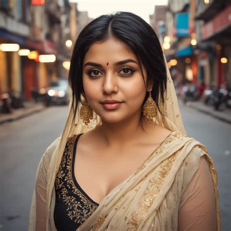 Charming Desi Girl in Deep Neck Top and Dupatta on City Street | STABLE