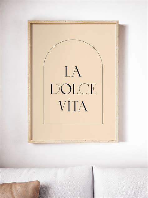 La Dolce Vita Print Italian Quote Wall Art Italy Lifestyle | Etsy