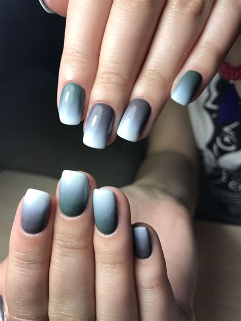 Маникюр омбре аэрограф | Ombre nail designs, Blue ombre nails, Ombre nails