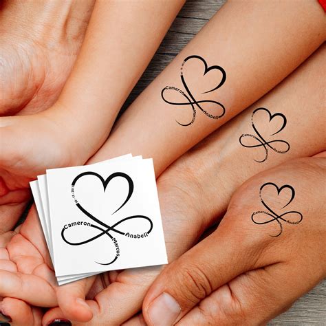 Infinity Family Heart Tattoo