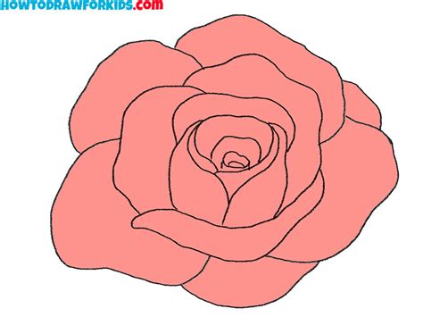 how to draw an open rose