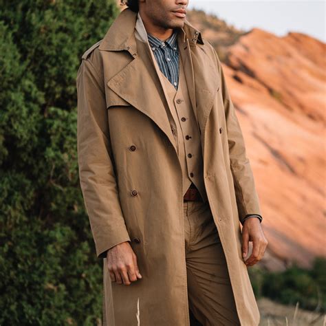 waxed canvas trench coat tan xl nifty genius blazers vests