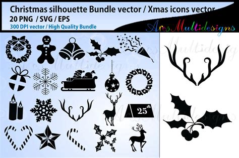 christmas svg silhouette bundle / christmas svg silhouette bundle By ...