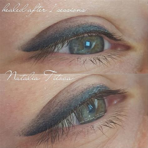 Зажившие глазки ,растушевка , после одной процедуры #татуаж #брови # ...