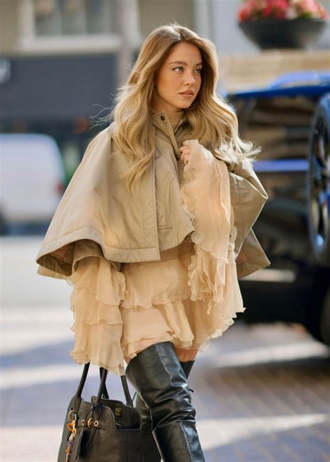 Sydney Sweeney Slays in Chloe Ensemble with Thigh-High Boots in LA