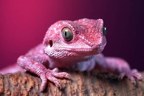 Premium AI Image | Pink leopard gecko Eublepharis macularius