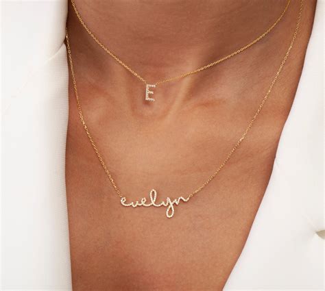 Personalized name plate necklace custom name necklace women name