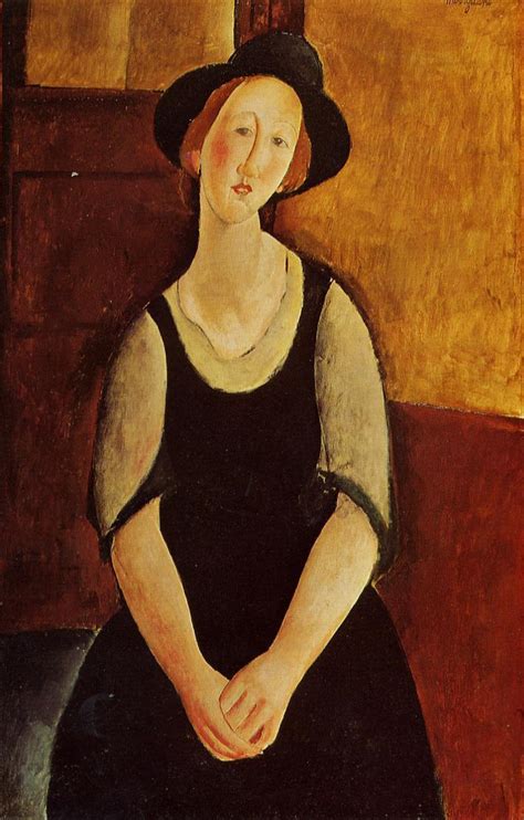 Амедео Модильяни - Портрет женщины в шляпе, 1919, 65×100 см: Описание ...