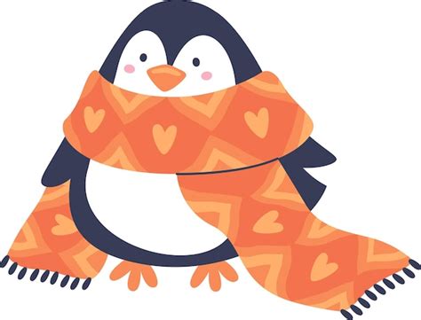 Premium Vector | Penguin with scarf