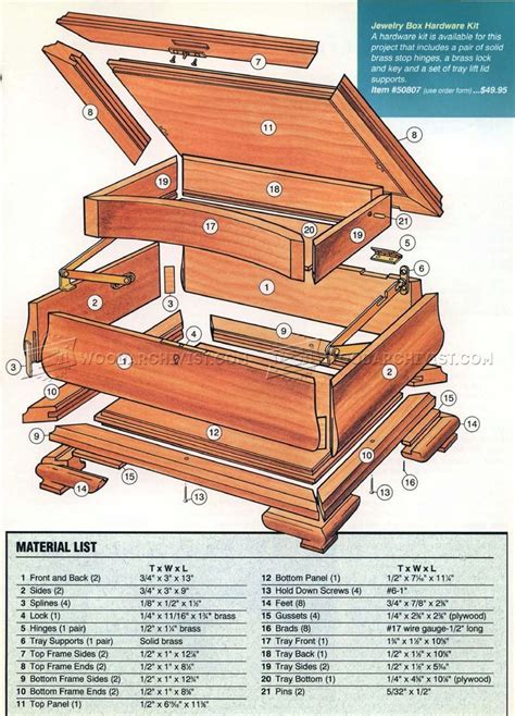 Jewelry Box Plans - Free Woodworking Box Plans