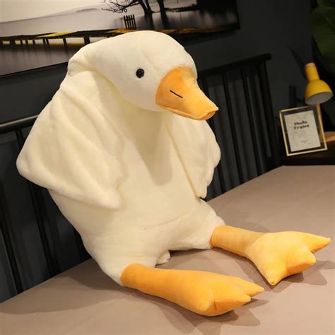Игрушка подушка мягкая My Kigu Гусь Плюшевая Большая Антистресс Белая ...