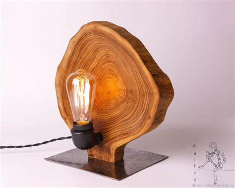 Retro Rad, Log Decor, Edison Bulb Lamp, Wooden Desk Lamp, Wood Light ...