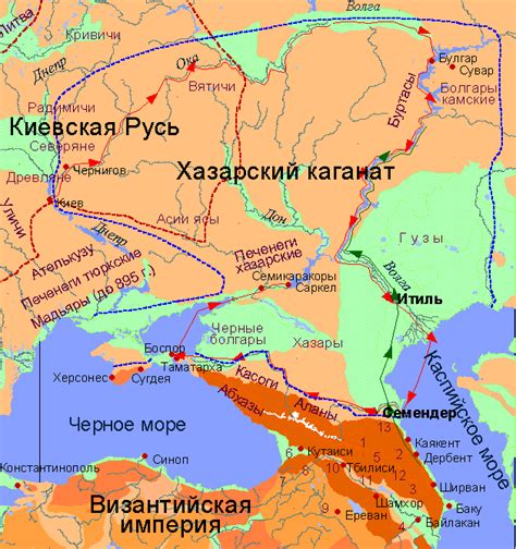 Л.Н. Гумилев. Открытие Хазарии. Древняя Русь и Великая Степь. Карта 3 ...
