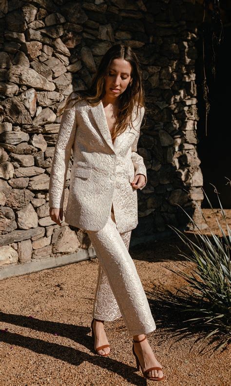 Josephine- Gold Bridal Wedding Suit | Bridal pant suit, Bridal pants