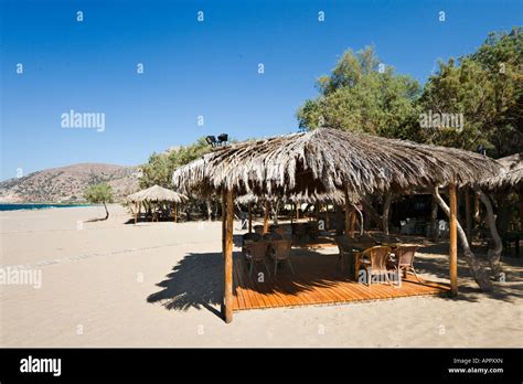Beach Bar, Paleochora Beach, South West Coast, Hania Province, Crete ...