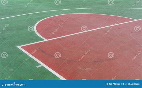 Basketball Court Line Texture. Outdoor Cement Basketball Hoop Stock ...