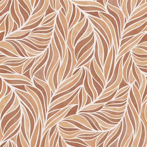 warm minimalist abstract leaves brown wallpaper | Happywall