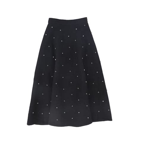 Valentina Jewel wool black midi skirt – Flying Colors